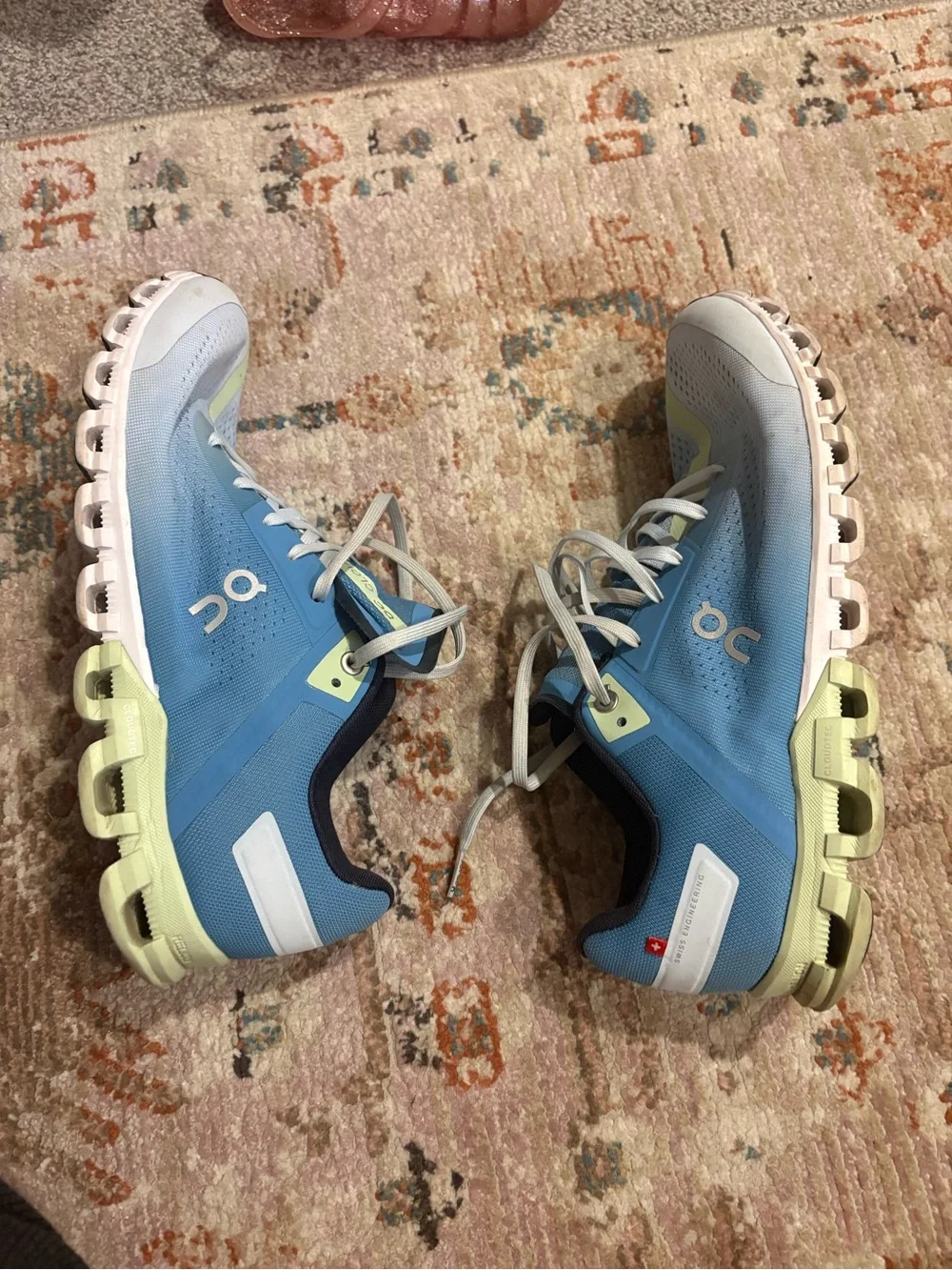 On Running Women's Athletic Shoe - Light Blue with Pale Green Accents